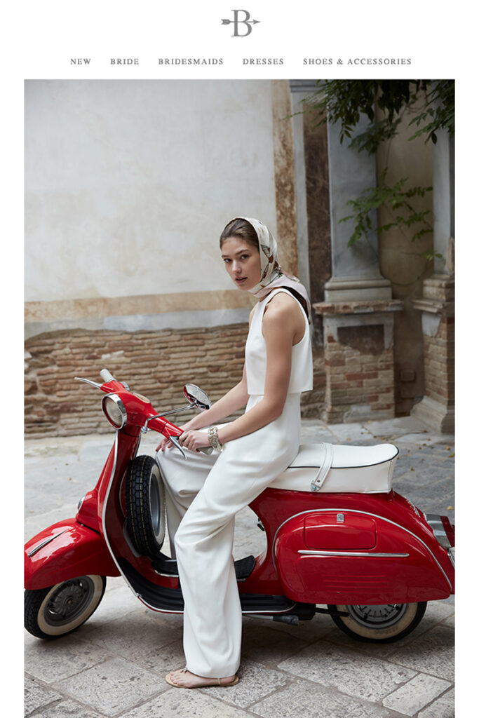 BHLDN - Italy 2017 bridal campaign - wedding dress production in southern Italy. - Kent & Co. Productions - Bride on Scooter
