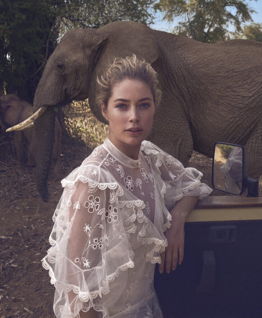 Porter Magazine - Kent & Co. Productions - Save the Elephant Foundation - Doutzen Kroes with Elephant